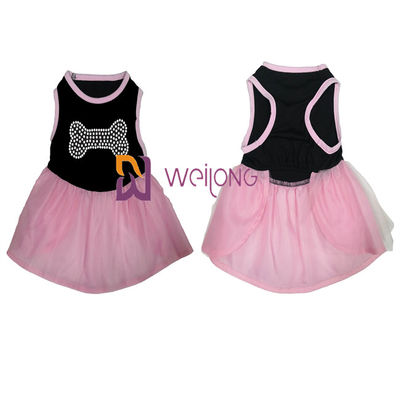 Tulle স্কার্ট হট রাইনস্টোন হ্যালোইন Tulle পোষা পোষাক / CVC জার্সি কুকুর সাজে