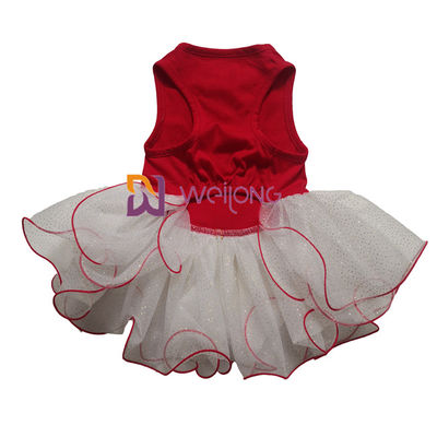 গ্লিটার Tulle স্কার্ট পোষাক পোষাক কাস্টম রাবার প্রিন্ট কুকুর রাজকুমারী পোষাক