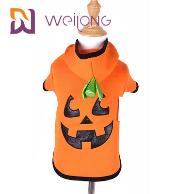 শরৎ সূচিকর্ম মুখ হ্যালোইন কুমড়া কুকুর Hoodie বিড়াল কুকুর জামাকাপড়