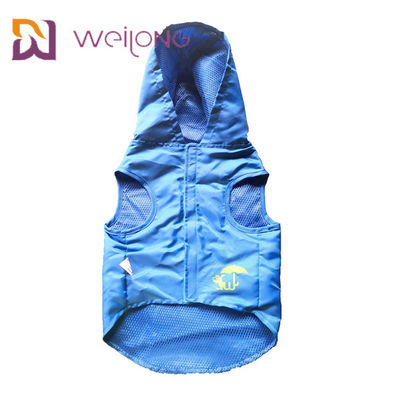 Velcro Opening Rubber Print Waterproof Pet Raincoat Blue XS-XL