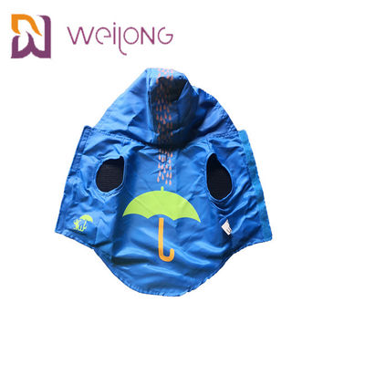 Velcro Opening Rubber Print Waterproof Pet Raincoat Blue XS-XL