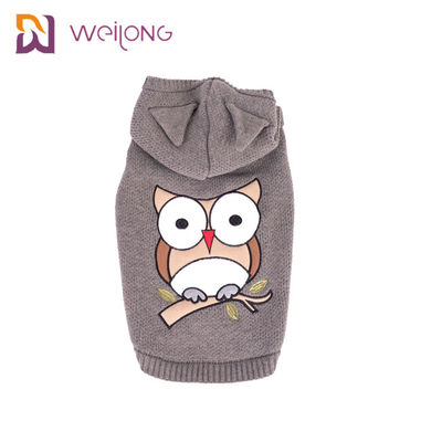 এক্রাইলিক কাপড় কুকুর Hoodie সূচিকর্ম নিট পোষা সোয়েটার বোনা বিড়াল জাম্পার