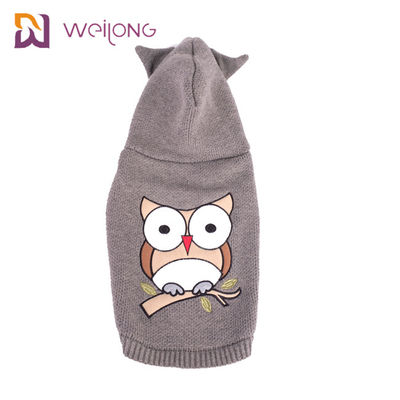 এক্রাইলিক কাপড় কুকুর Hoodie সূচিকর্ম নিট পোষা সোয়েটার বোনা বিড়াল জাম্পার