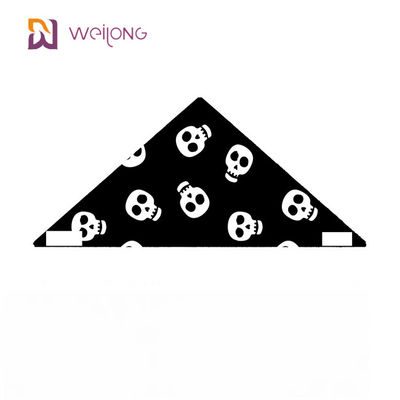 BSCI হ্যালোইন কুকুর Bandanas ফ্যাশনেবল নরম ত্রিভুজ Bibs স্কার্ফ খুলি প্যাটার্ন সঙ্গে