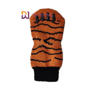 কটন স্প্যানডেক্স নন স্লিপ ডগ মোজা কুকুরের পাঞ্জার জন্য বাঘের ডোরার অনুকরণ